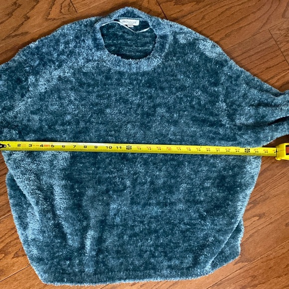 Prologue Teddy Bear Teal Fuzzy Sweater Super Soft - size XXLarge - Picture 8 of 11